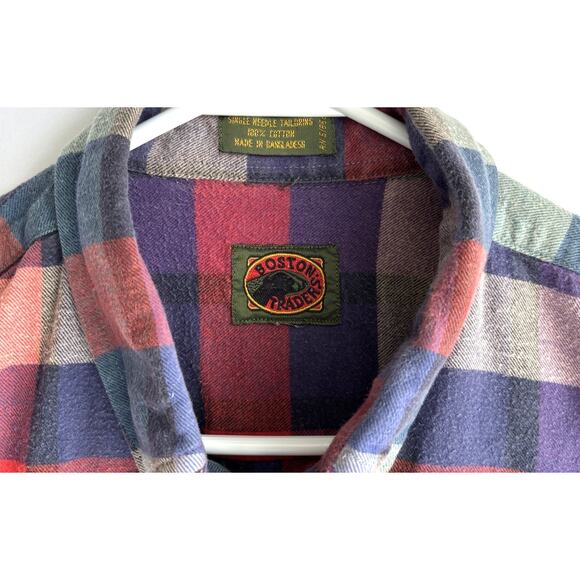 Boston Traders Vintage 90s Men's Flannel Long Sleeve Shirt Size XL - Picture 3 of 6